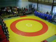 Die Mannschaften bei der Begr��ung