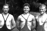 Werner Rosowski (Mitte) mit Kurt Stckel (links) und Fredo Auerswald 1952 in Gornsdorf. - [KLICK zum Vergrern!]